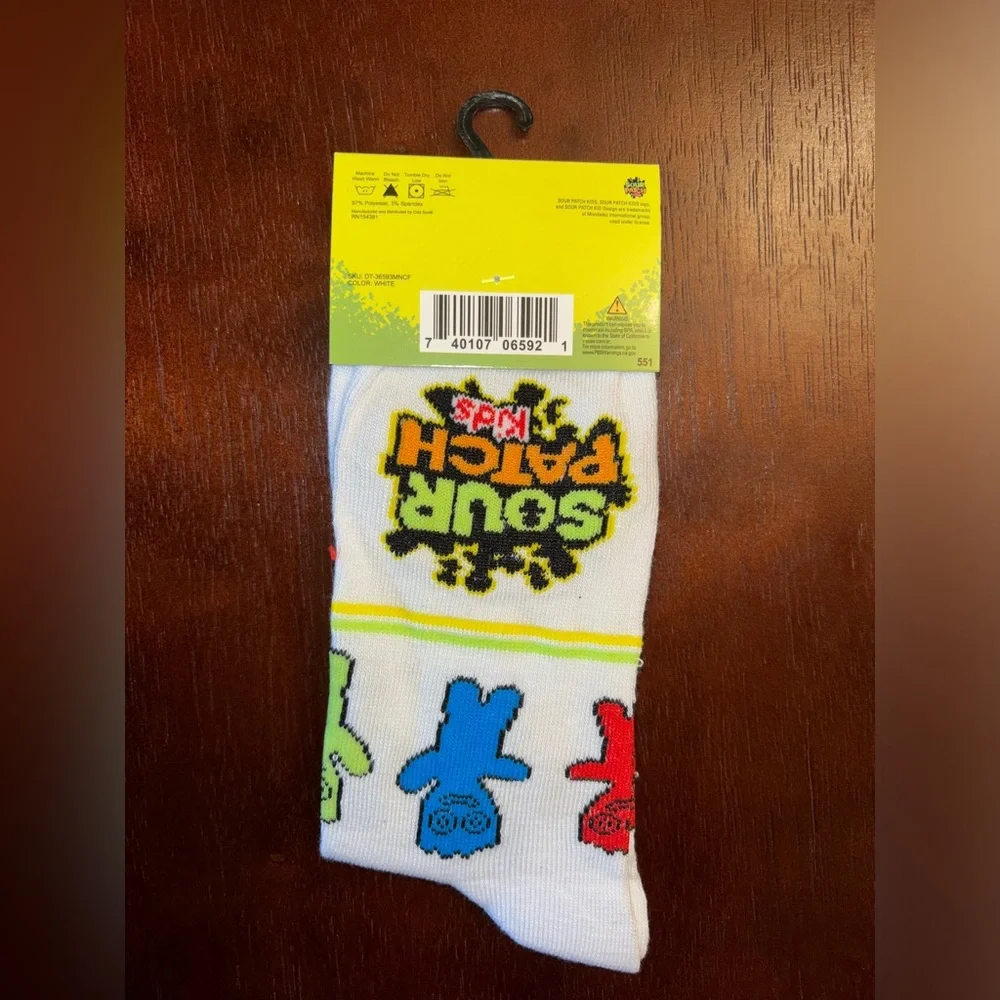 SOUR PATCH KIDS NOVELTY CREW SOCKS NWT MEN’S SHOE SIZE 6-12